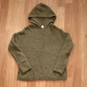 A New Day Sweater Women's Medium Green Hoodie Textured Popcorn Relaxed Casual